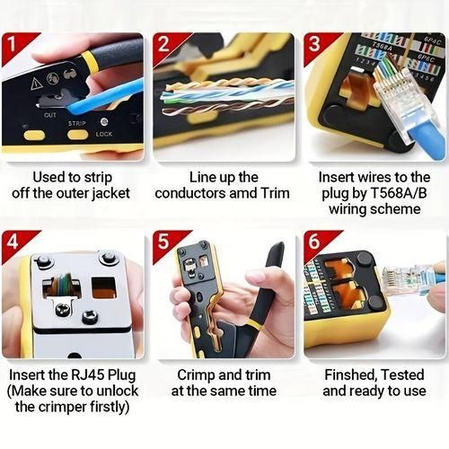 product_image_name-Generic-Pinces à câble de réseau multifonctionnelles, Outil de sertissage RJ45 avec dénudeur et coupe-fils-7