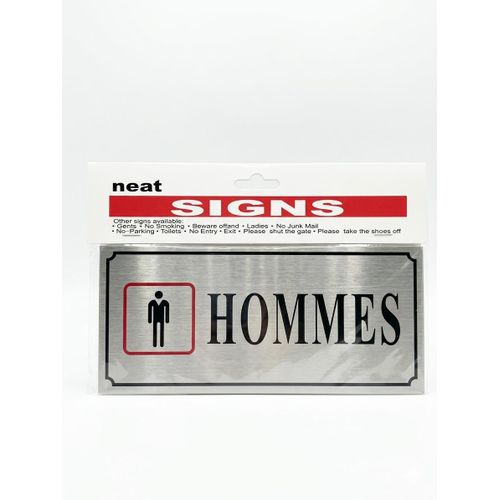 product_image_name-Generic-Plaque de Signalisation Toilettes Hommes – Effet Métal Argenté – Panneau Rectangulaire avec Pictogramme-1