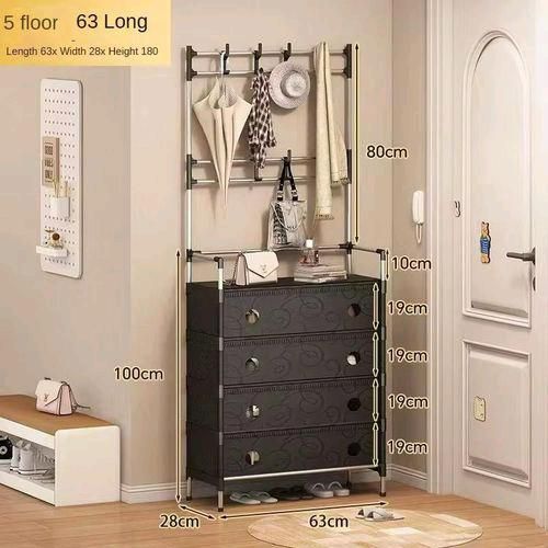 product_image_name-Generic-Étagère à chaussures multifonctionnelle, portant à vêtements, étagère de rangement intégrée-1