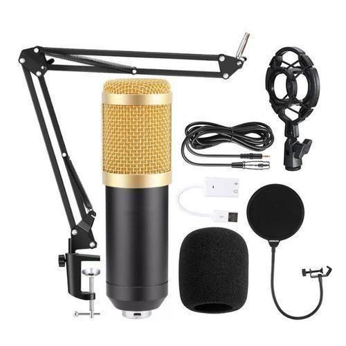 product_image_name-Generic-BM 800 Microphone De Studio Professionnel à Condensateur Audio 3.5mm Microphone Filaire Pour La Diffusion Radio Support De Micro De Chant-1