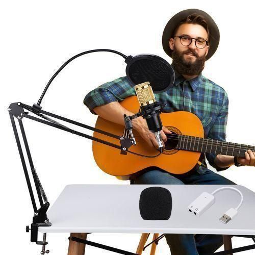 product_image_name-Generic-BM 800 Microphone De Studio Professionnel à Condensateur Audio 3.5mm Microphone Filaire Pour La Diffusion Radio Support De Micro De Chant-4