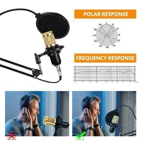 product_image_name-Generic-BM 800 Microphone De Studio Professionnel à Condensateur Audio 3.5mm Microphone Filaire Pour La Diffusion Radio Support De Micro De Chant-7