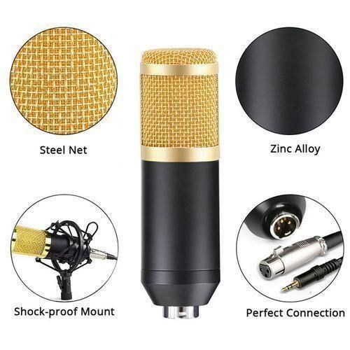 product_image_name-Generic-BM 800 Microphone De Studio Professionnel à Condensateur Audio 3.5mm Microphone Filaire Pour La Diffusion Radio Support De Micro De Chant-8
