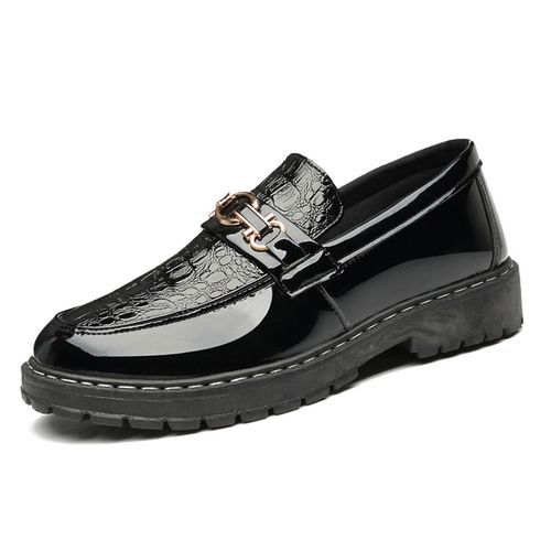 Fashion Hommes Cuir Mocassins Chaussures Decontractees Slip On Noir Prix pas cher Jumia SN
