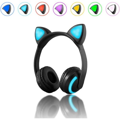 Casques d'oreille de chat sans fil Bluetooth Écouteurs LED pour