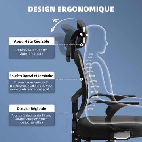 product_image_name-Generic-Chaise de bureau ergonomique 2588A en maille avec appui-tête et accoudoirs réglables-4