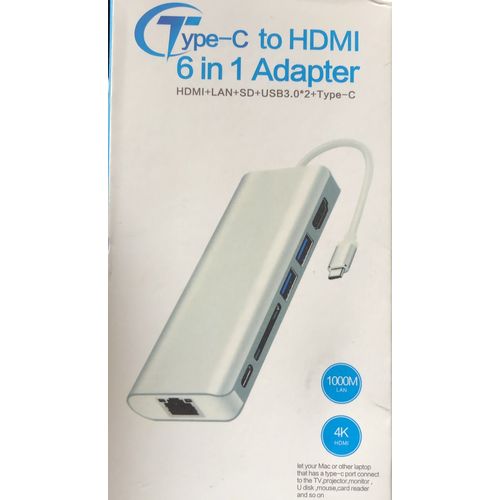 Generic Adaptateur multiport pour MacBook Pro hub USB C en aluminium 6 en 1  à prix pas cher