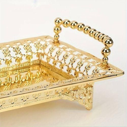 product_image_name-Generic-Assiette à Fruits En Fer, Plateau à Collation, Présentoir à Desserts - Or-8