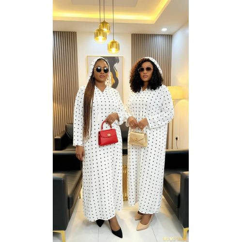 product_image_name-Generic-Robe simple en coton + capuche  adapté à votre corps et confortable, Blanc-1