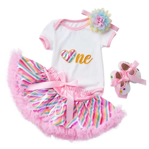 Generic Tenue de f te d anniversaire dor e pour b b fille de 1 an