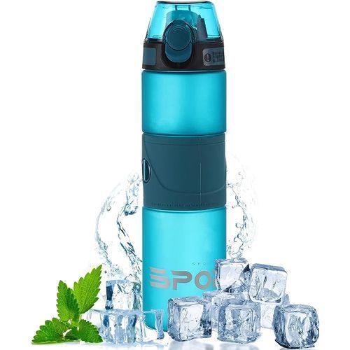 Bouteille d'eau en plastique transparent sans BPA pour salle de sport | 590  à 710 ml | Bouteilles d'eau réutilisables Smart Sports