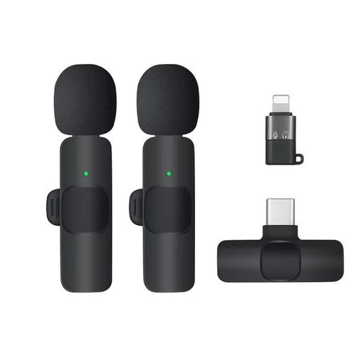 Lot de 2 mini-microphones sans fil pour iPhone /