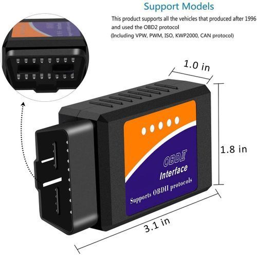 Lecteur OBD sans fil Bluetooth OBD2 / Pour l'application Torque