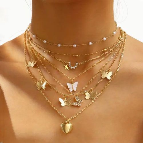 Mode Bijoux Femme Colliers Set Or 6 Pieces Prix pas cher Jumia SN
