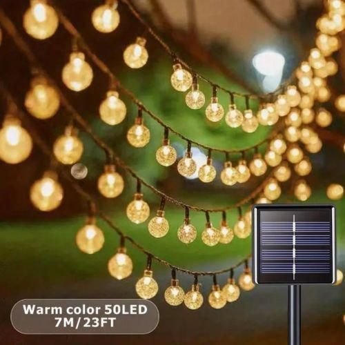 product_image_name-Generic-Nouveau 50 LEDS Boule De Cristal 7M Lampe Solaire Puissance LED Chaîne Guirlande Lumineuse Guirlandes Solaires Jardin Décor De Noël Pour L'extérieur-1