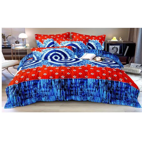 product_image_name-Generic-Drap double lit + 2 oreillers - 100% coton - drap thioub couleur bleu rouge-1