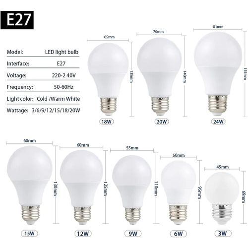 Lampe LED à économie d'énergie pour la maison, ampoule LED SMD2835