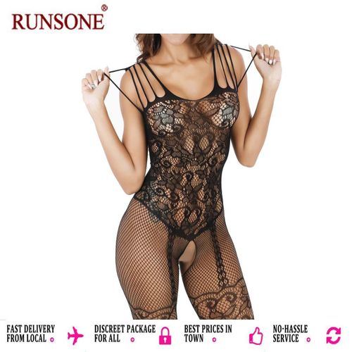 RUNSONE Bodystocking rsille pour femmes sans entrejambe