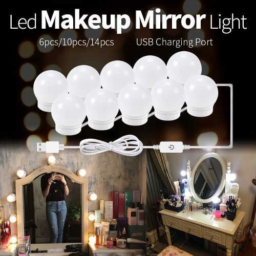 Miroir De Maquillage Hollywood Avec 15 Ampoules Led Dimmables