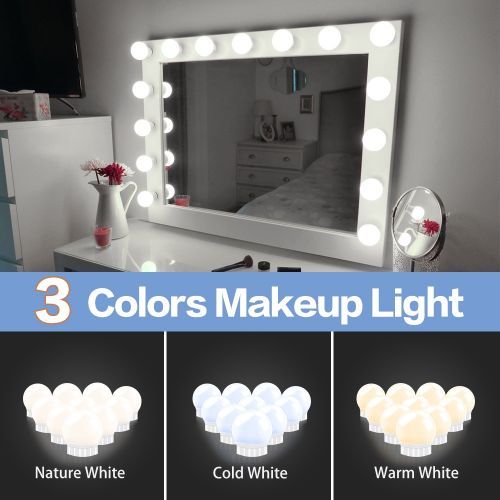 Generic 10pcs Lumière LED Pour Miroir De Maquillage Courtoisie D'Hollywood,3  Modes Couleurs, Ampoule USB 12V - Prix pas cher