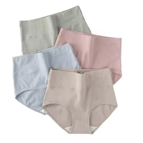 product_image_name-Generic-06 Slips Sexy taille haute en coton pour femmes, métallique, slip coloré-1