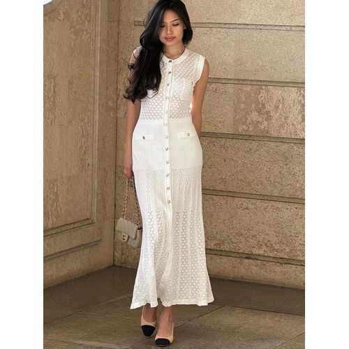 Bon prix robe longue blanche top