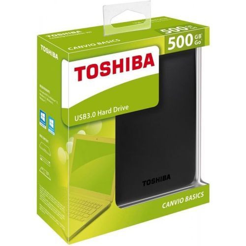 Disque Dur Externe 500Go Marque Toshiba Couleur Noir MH00140