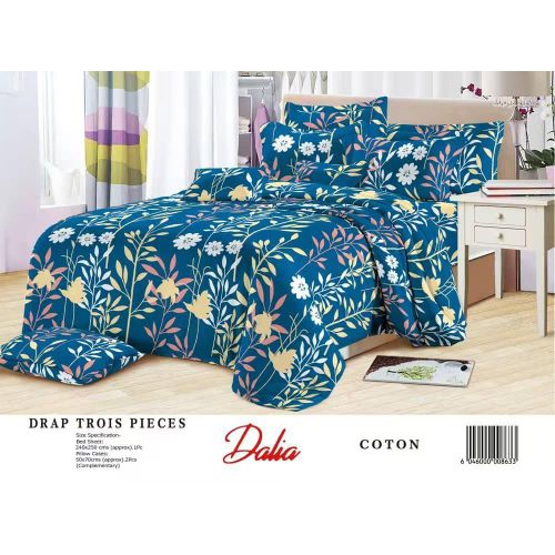 product_image_name-Generic-Ensemble Drap en coton et Taies d'oreiller Multicolore-1