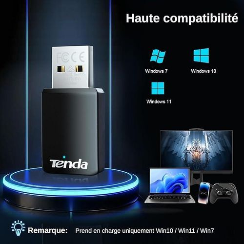product_image_name-tenda-Clé WiFi Puissante AX900, Clé WiFi pour PC, Adaptateur USB WiFi, Dongle WiFi, Double Bande 5/2.4 Ghz, Soft-AP, MU-MIMO, Windows7/10/11, U11-4