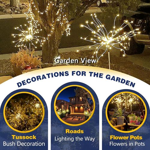 product_image_name-Generic-1 Pack 150 LED  Solar Fireworks Garden Lights,Garden Outdoor Decor Lights,Waterproof,8 Modes, Solar Plug,  for Yard Pathway Flowerbed Planter Balcony Patio Garden Decor-8