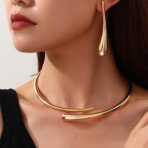 product_image_name-Fashion-Collier et boucles d'oreilles pour femmes - Or-1