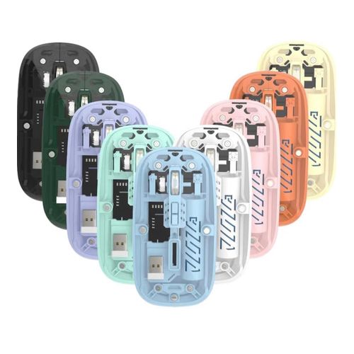 product_image_name-Generic-Souris sans fil Transparente double mode (2,4 GHz + Bluetooth), souris silencieuse rechargeable USB-C avec molette de défilement en métal, 1200/1600 DPI, pour ordinateur portable, PC, tablette-2