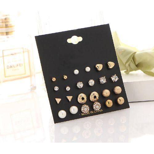 product_image_name-Generic-Lot de 12 boucles d'oreilles Bijoux pour femmes-2