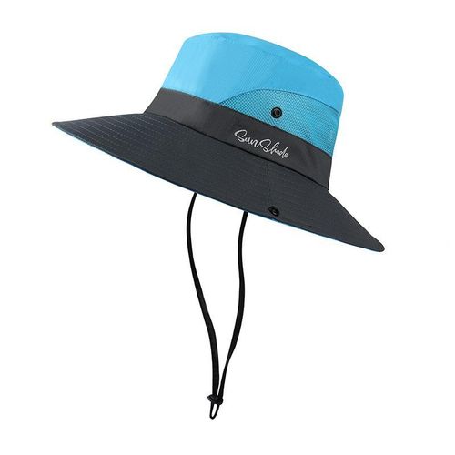 product_image_name-Fashion-Voyage en plein air, plage, chapeau de pêcheur, chapeau de soleil à large bord, camping, alpinisme, couvre-visage, chapeau de soleil avec queue de cheval - bleu-1