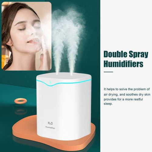 product_image_name-Generic-Humidificateur à double pulvérisation 2000mL, mini humidificateur USB brume, purificateur d'air - Blanc-3
