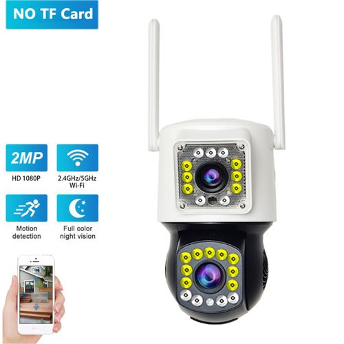CAMCAMP Caméra Surveillance WiFi Sans Fil Interieur 2MP+2MP Double