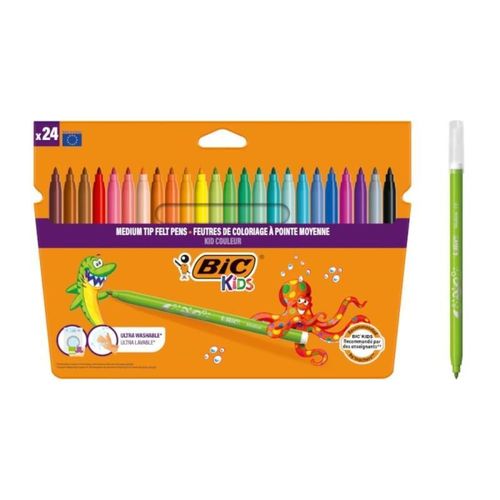 product_image_name-Bic-Boîte de 24 Feutres de Coloriage – Pointe Moyenne – Couleurs Vives – Idéal École & Loisirs-1