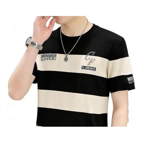 product_image_name-GALUIN-T-shirt tendance pour homme  Lot de 2 Pièces T-shirts Homme - Noir-4