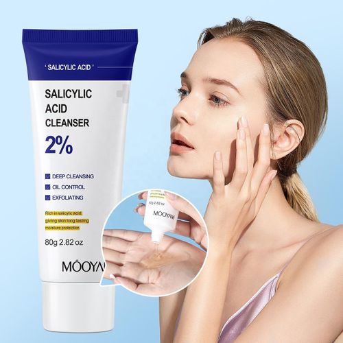 product_image_name-Generic-MÔOYAM Nettoyant Visage à l'Acide Salicylique 2% – Gel Purifiant Anti-Imperfections : Contrôle du Sébum, Exfoliation Douce et Réduction des Points Noirs – 80g-1