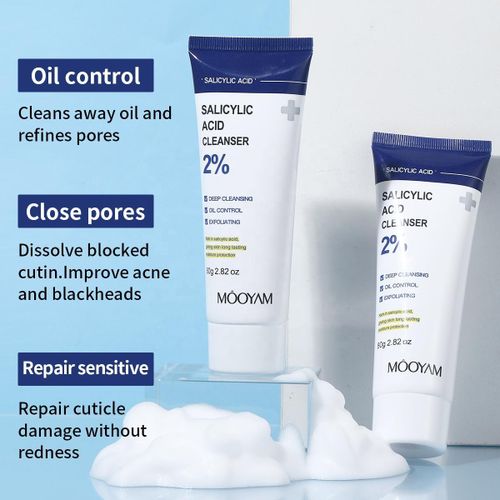 product_image_name-Generic-MÔOYAM Nettoyant Visage à l'Acide Salicylique 2% – Gel Purifiant Anti-Imperfections : Contrôle du Sébum, Exfoliation Douce et Réduction des Points Noirs – 80g-3