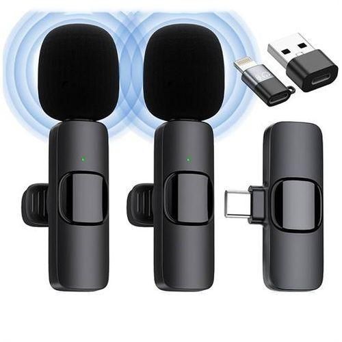 product_image_name-Generic-Microphone sans fil TECHMASTERS K9 2.4GHz Micro professionnel (avec clip) Compatible avec iPhone, Type-C et appareils USB (inclut deux microphones)-1