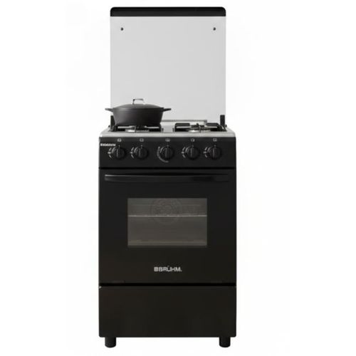 product_image_name-Bruhm-Cuisinière à Gaz 4 Feux - BGC-5540IB– Finition Noir Mat & Inox avec Four Haute Performance-3