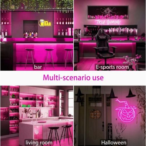 product_image_name-Generic-Lumière néon rose 12V, bande LED flexible de 5mètres, lumières corde néon, lumières serpent - avec prise UE-8