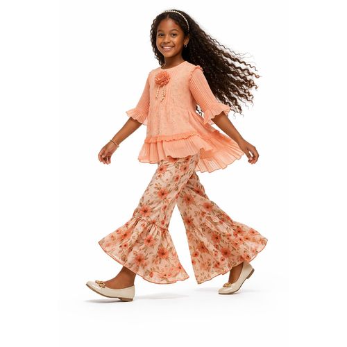 product_image_name-Other-Ensemble fille avec chemise rose brodée et pantalon floral-1