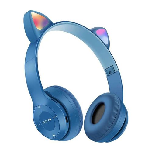 P47 Casque Bluetooth Micro Intégré RGB P47M pour enfants- Bleu Foncé à prix  pas cher