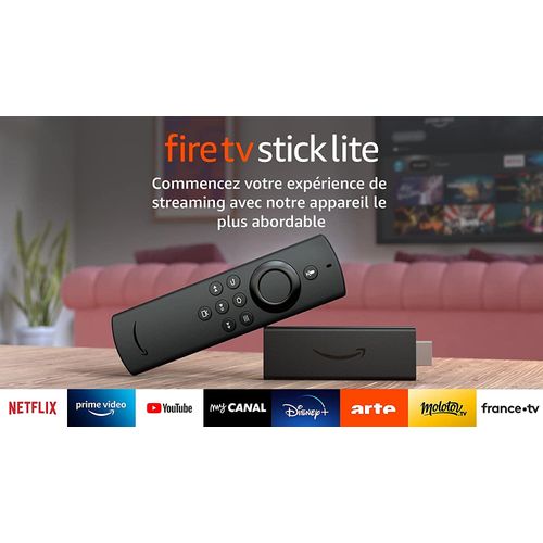 Fire TV Stick Lite avec télécommande vocale Alexa Streaming HD –