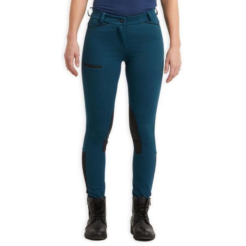 product_image_name-Fouganza-Pantalon Équitation Femme 150 Basanes Agrippantes Bleu Pétrole-3