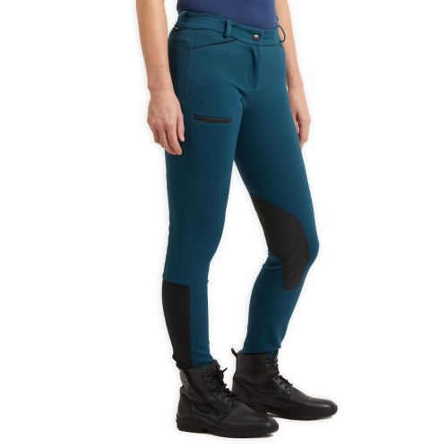 product_image_name-Fouganza-Pantalon Équitation Femme 150 Basanes Agrippantes Bleu Pétrole-4