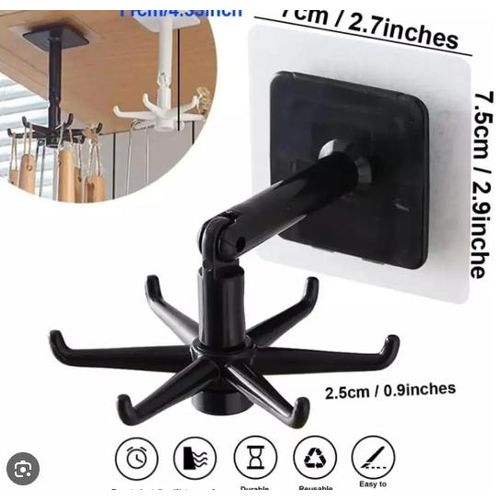 product_image_name-Generic-Crochet pliable rotatif à 360° - NOIR - LOT DE 5 -1