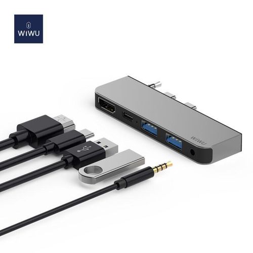 product_image_name-WiWU-Adaptateur pour ordinateur portable Alpha MX Pro 5 en 1 : station d'accueil USB-C vers USB 2.0 et HDMI 3,5 mm-4